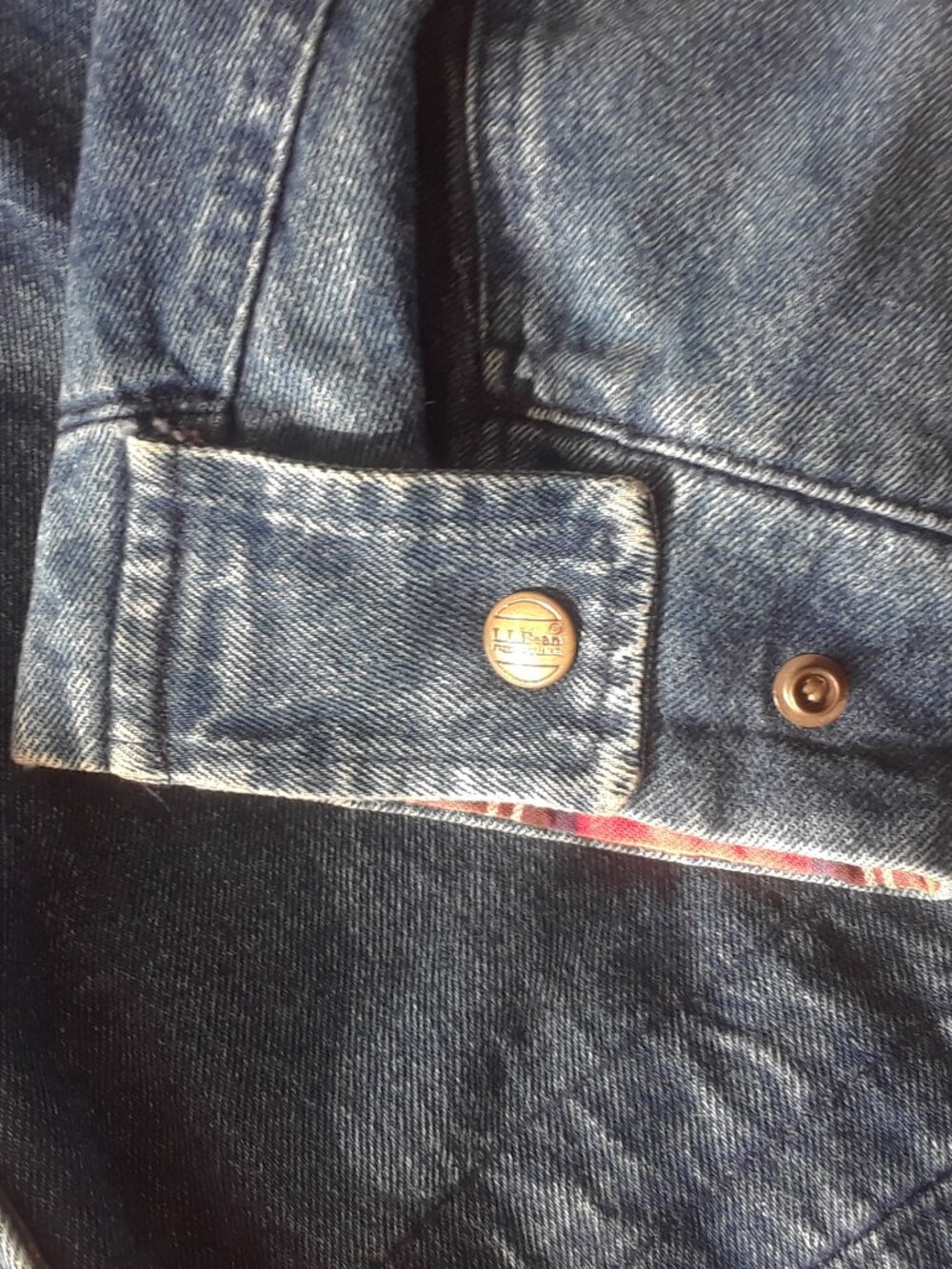 Vintage 80s 90s LL Bean Denim + Plaid Jacket - Picture 14 of 14